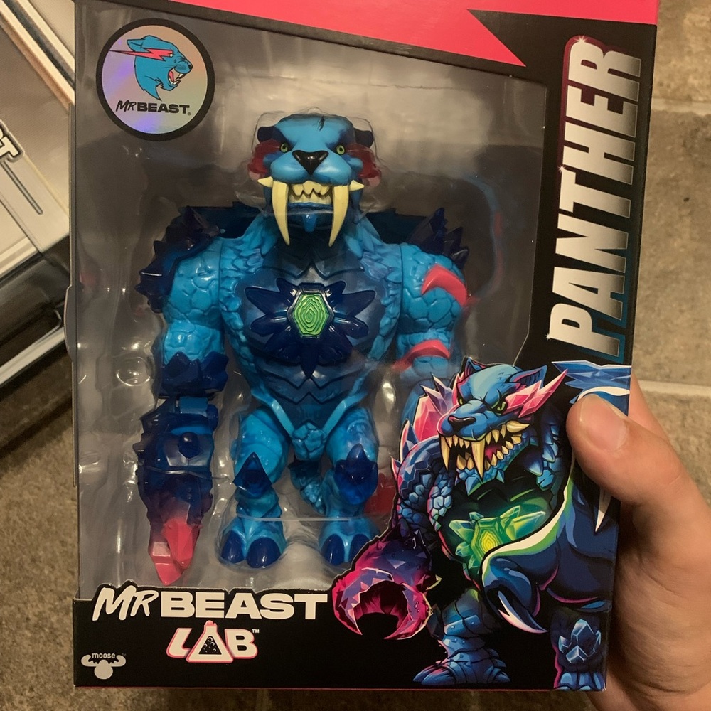 Mr Beast Lab Panther 6.5" Collector Figure OPEN BOX Moose Toys Blue